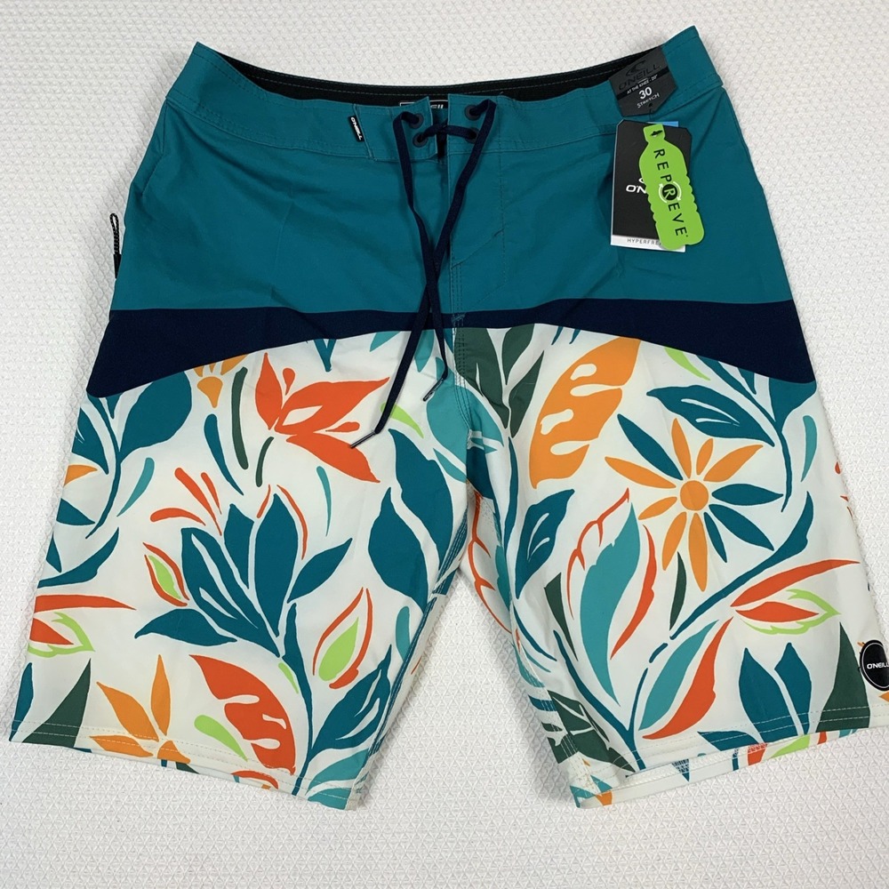 O'Neill Hyperfreak Boardshorts Mens 30 Tropical Botanical Print NWT SP0106003
